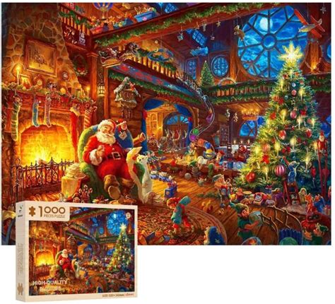 1000 Piece Wooden Jigsaw Puzzle Christmas Eve Santa And Christmas