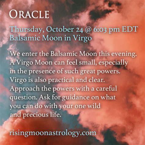 Balsamic Moon In Virgo Oracle Rising Moon Astrology