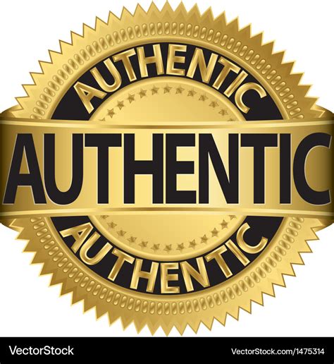 Authentic Gold Label Royalty Free Vector Image