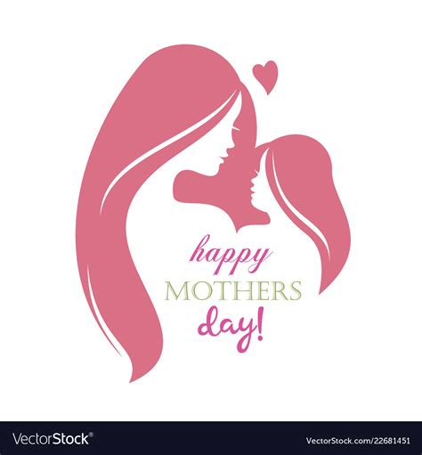 Happy Mothers Day Greeting Card Template Stylized Vector Image