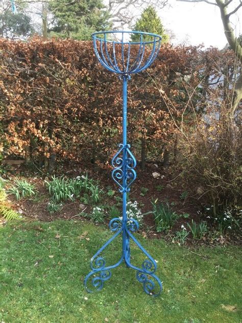 Vintage Wrought Iron Plant Stand For Floral Display