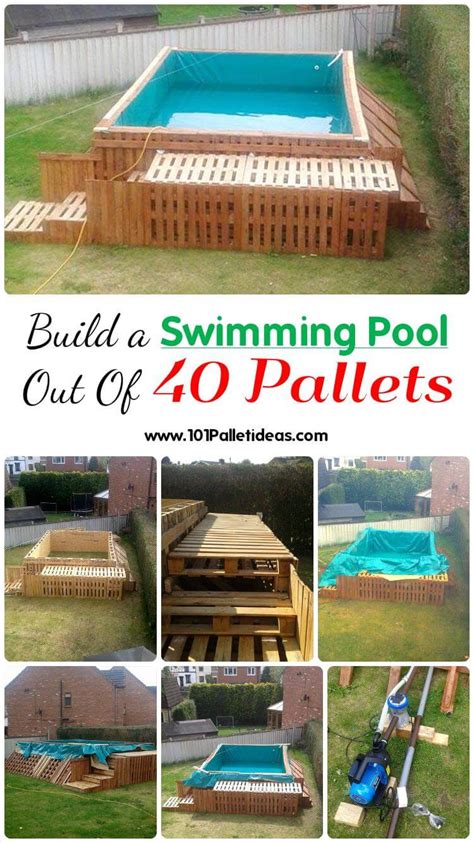 Now you would need a deck to make it a beautiful feature in your property and the best way to keep your expenses low is to use pallets or reclaimed timber. Build a Swimming Pool Out Of 40 Pallets