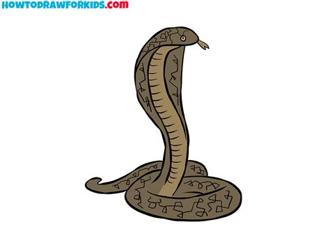 How To Draw A King Cobra Easy Drawing Tutorial For Kids