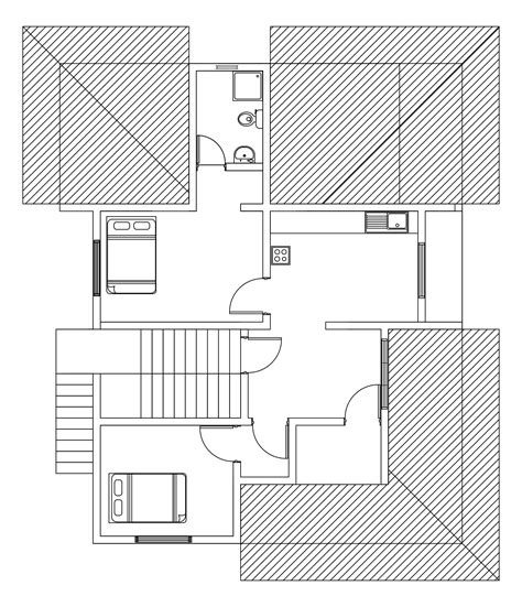 First Floor Plan Of Double Story House Plan Dwg Net Cad Blocks And