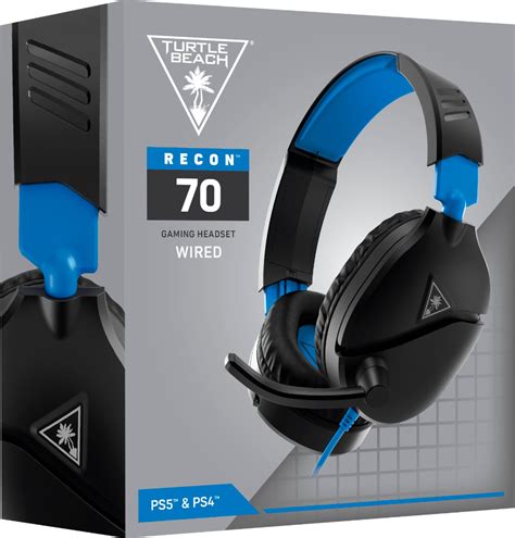 turtle beach recon 70 wired stereo gaming headset for ps4™ pro ps4™ and ps5™ black blue