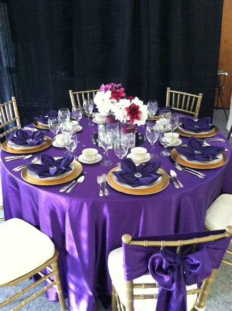 Purple And Gold Table Setting Purplewedding Goldpurple