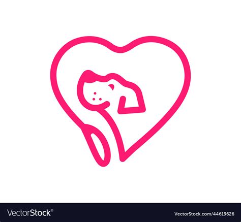 Creative Dog Walking Service Logo In Line Style Vector Image