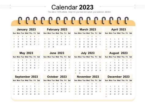 Calendar 2023 Presentation Graphics Presentation Powerpoint Example