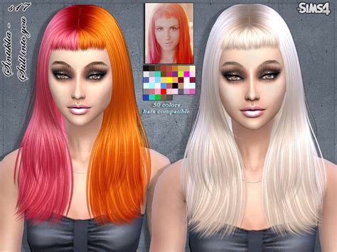 Half Colored Hair Sims 4 Cc Half Colored Hair Sims 4 Cc