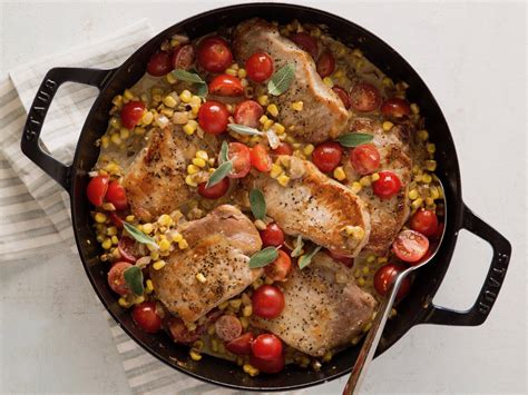 Pork Chops With Corn And Tomatoes