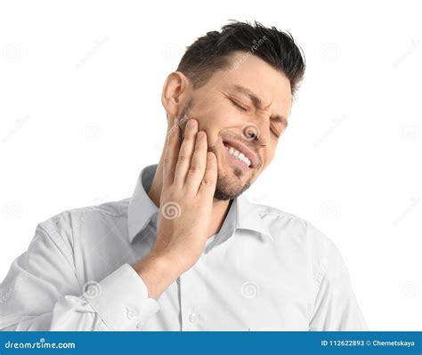 Young Man Suffering From Toothache Stock Image Image Of Illness
