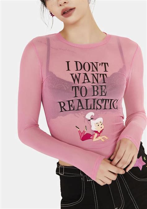 Dolls Kill X Hanna Barbera Judy Jetson Graphic Mesh Top Pink Unisex