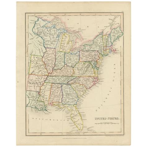 Antique Map Of The United States By Dower Circa 1845 For Sale At 1stdibs