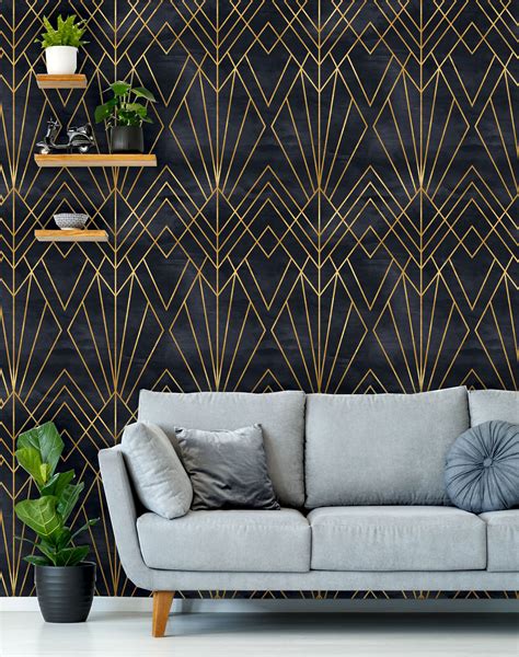 Review Of Art Deco Green And Gold Wallpaper 2022