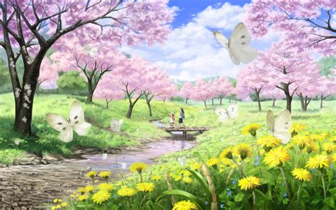 Free Download Seasons Animated Spring Scenery Widescreen Wallpaper Hd