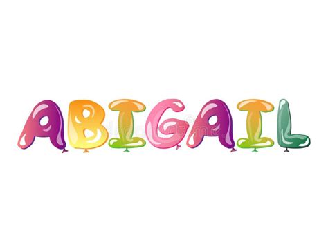 Abigail Girls Name Text Balloons Stock Vector Illustration Of