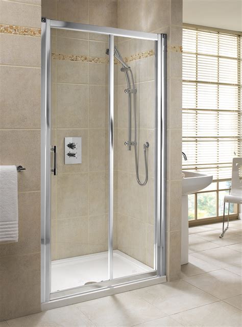Personal shower cabin shower cabin with sliding glass doors, shower tray and drain in solid surface. Twyford Geo6 Sliding Shower Enclosure Door 1000mm | G66503CP