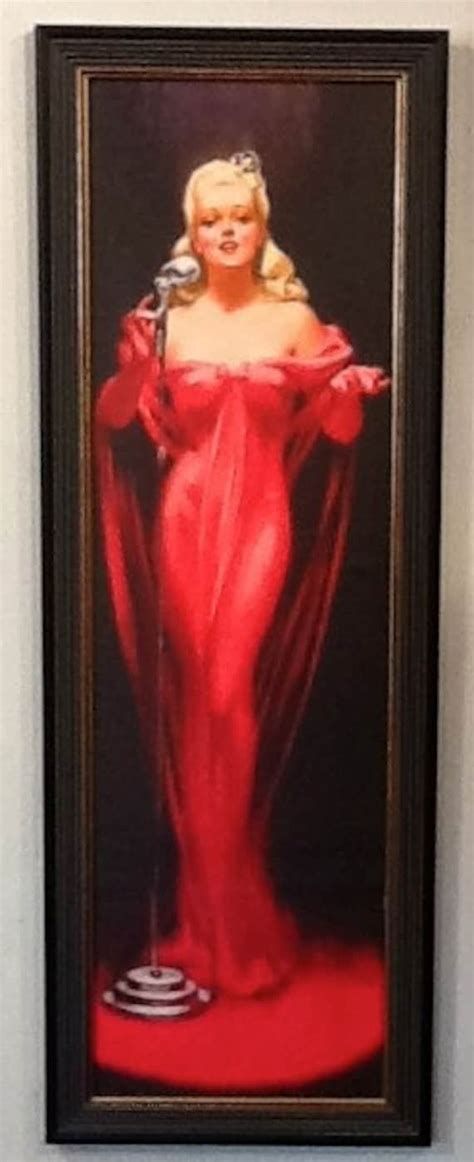 Huge 12x40 Lady In Red Pin Up Roy Best Big Band By Vanguardgallery