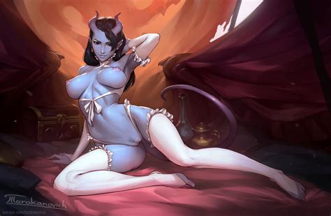 Rule 34 Areolae Bed Breasts Demon Demon Girl Desire