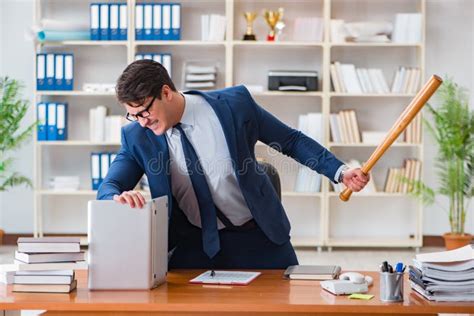 The Angry Aggressive Businessman In The Office Stock Image Image Of