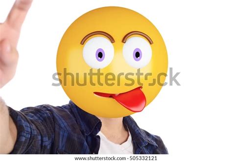Portrait Emoji Head Man Taking Selfie Stock Photo 505332121 Shutterstock