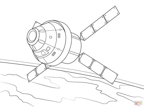 Coloriage Vaisseau Spacial Orion Avec Module De Service Basé Sur L