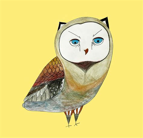 Art Print Yellow Owl Print Owl Art Poster For Nursery Decor 8x10 By