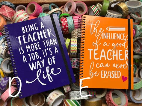 Custom Teacher T Notebook With Quote Spiral Notepad Etsy