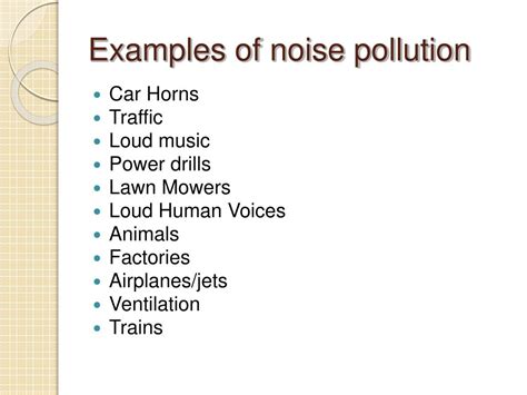 Examples Of Noise Pollution