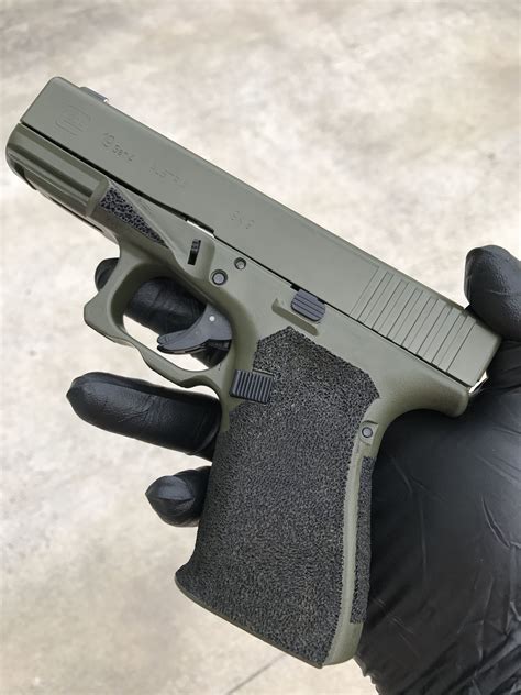 My Glock 19 4th Gen That I Customized With Some Od Green Cerakote And