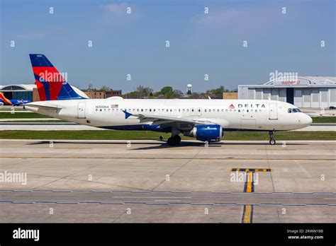 Chicago, United States - May 4, 2023: Delta Air Lines Airbus A320