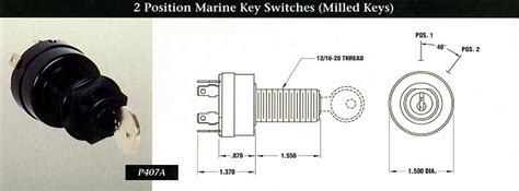 2 Position Marine Key Switches Milled Keys Indak Switches