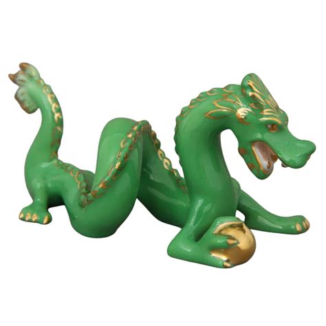 Herend Small Dragon Figurine Green Herend Canada