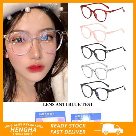【hengha】anti blue eyeglasses korean fashion candy color frame eyeglasses women men shopee malaysia