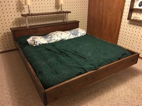 Bed frame and headboard not included with offer. Waterbed king size mattress bed frame with 6 storage ...