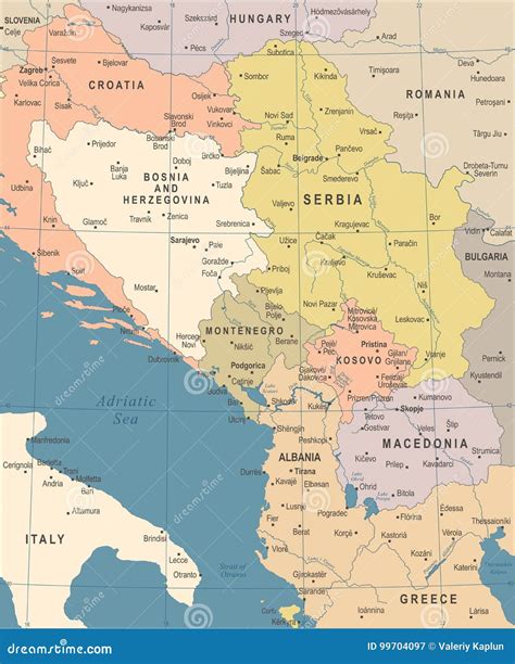 Central Balkan Map Vector Illustration Royalty Free Stock Photo CartoonDealer Com