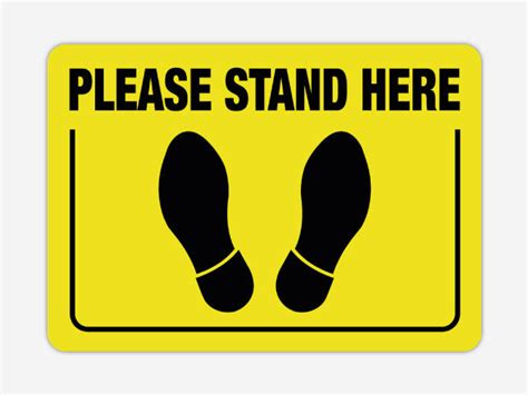 Rectangular Decal Please Stand Here Yousendweprint