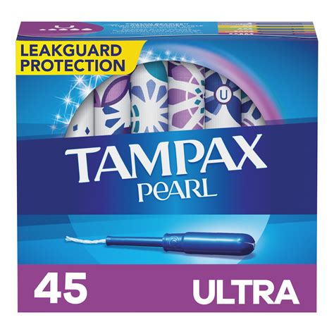 Tampax Pearl Tampons Ultra Absorbency Unscented 45 Count