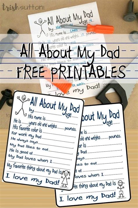 About My Dad Free Printable