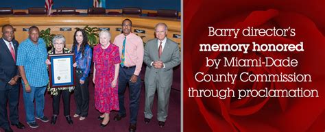 Barry University News Barry Directors Memory Honored By County