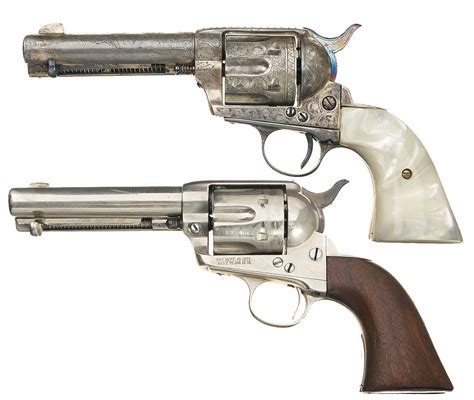 Two Colt Single Action Revolvers A Custom Engraved Antique Colt