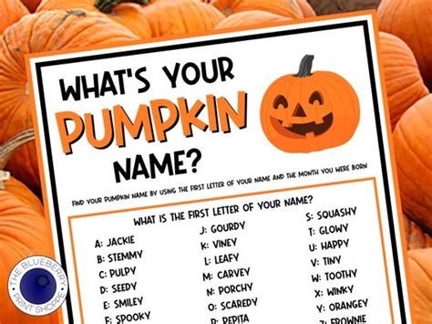What S Your Pumpkin Name Game With Nametags Sign Etsy Australia
