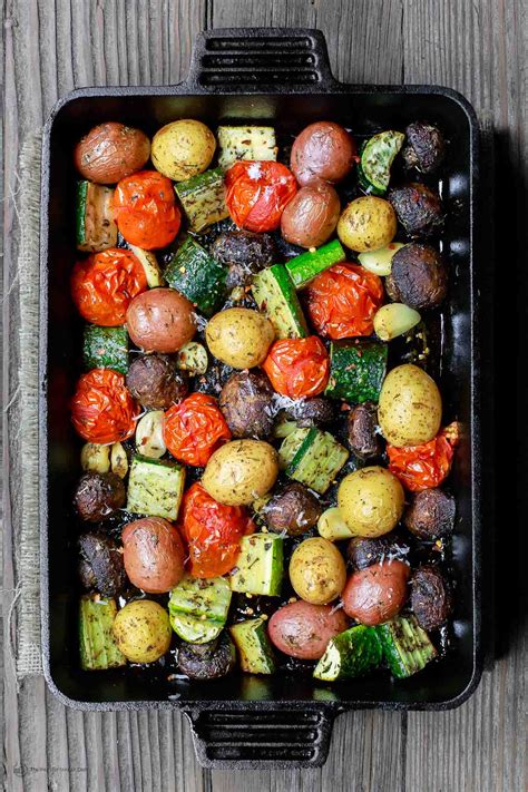 Italian Oven Roasted Vegetables Recipe W Video The Mediterranean Dish