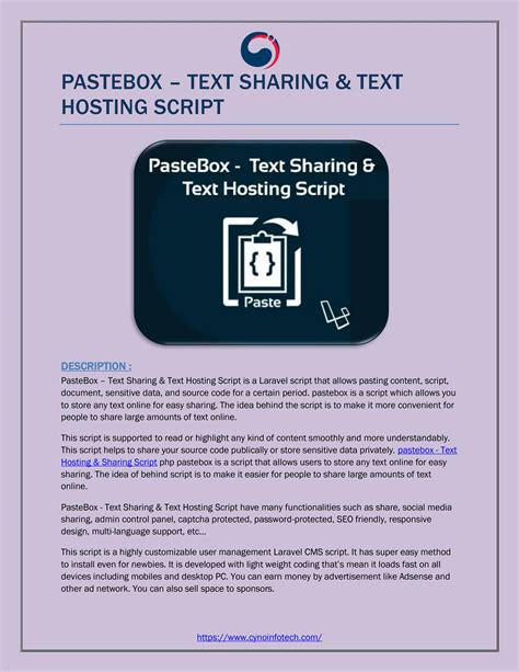 Pastebox Text Sharing And Text Hosting Script By Cynoinfotech Issuu
