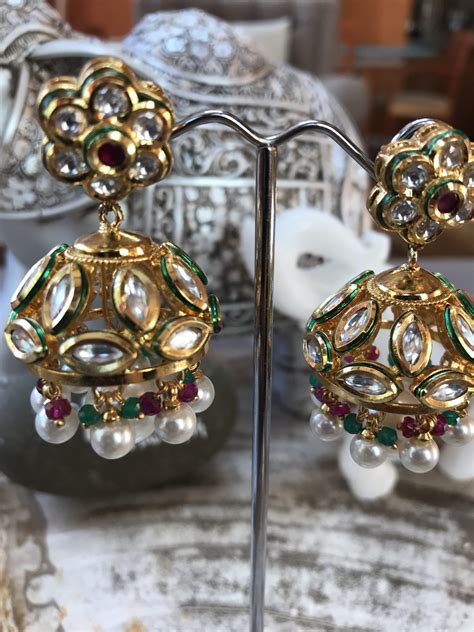 Traditional Kundan Earrings Jhumka NetraDesignSolutions