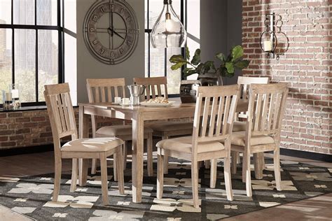 How i whitewashed a dining room table. Ashley Mattilone D484 Dining Room Set 7pcs in White Wash ...