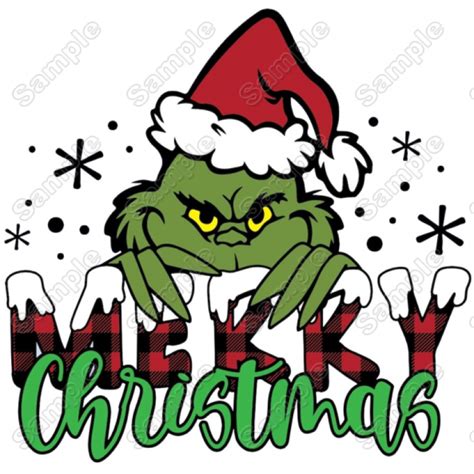 Grinch Christmas T Shirt Iron On Transfer Decal 2