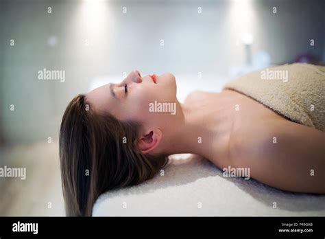 Woman Lying On Massage Bed Hi Res Stock Photography And Images Alamy