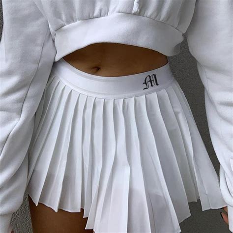 Aesthetic Soft Girl White Pleated Sexy Mini Skirt