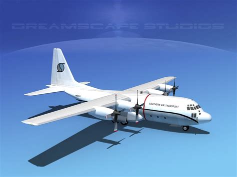 Lockheed C 130 Hercules Southern Air Transport 3d Model 99 Max 3ds